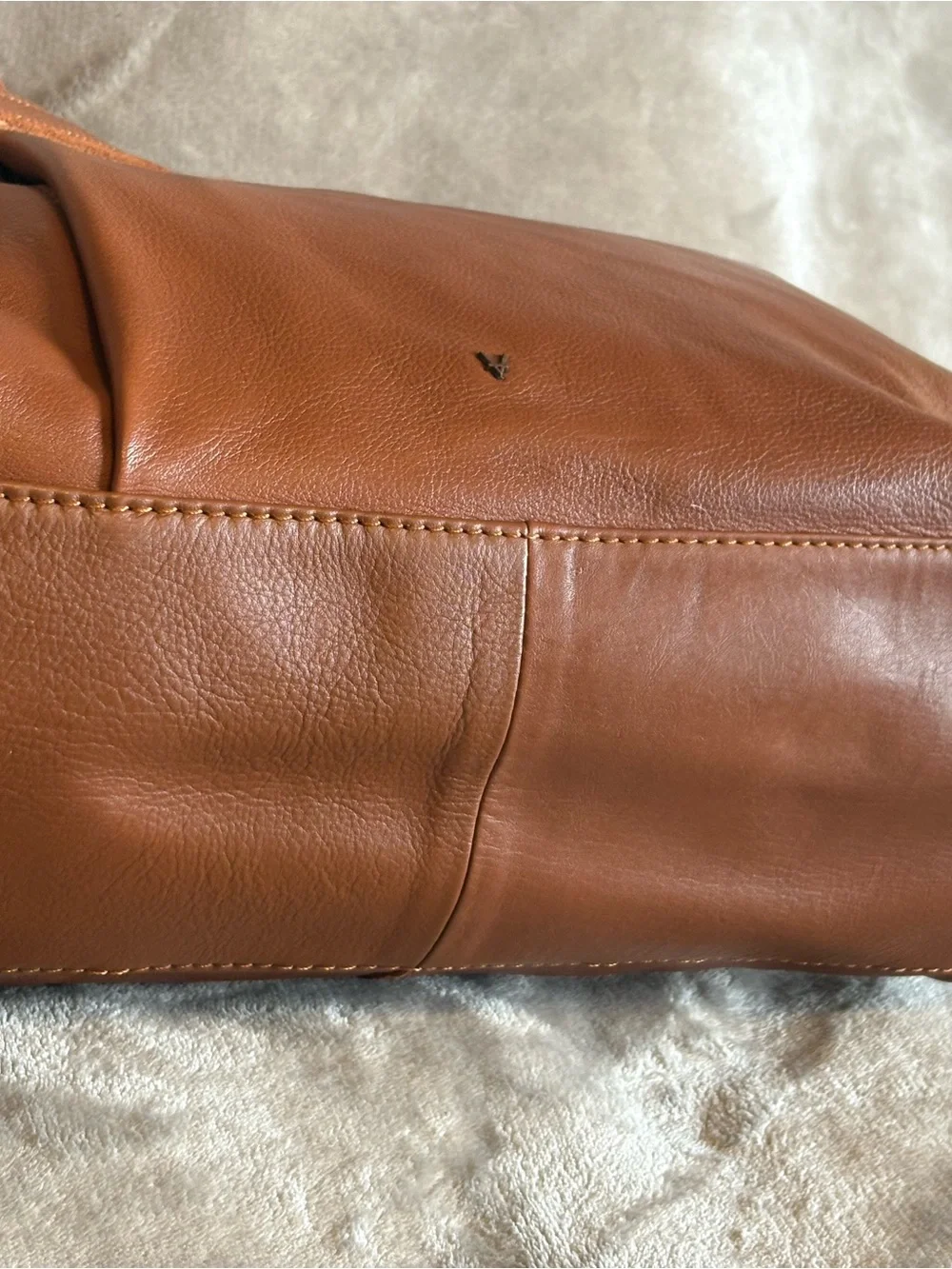 Valenca Italian Leather Tote in Cognac